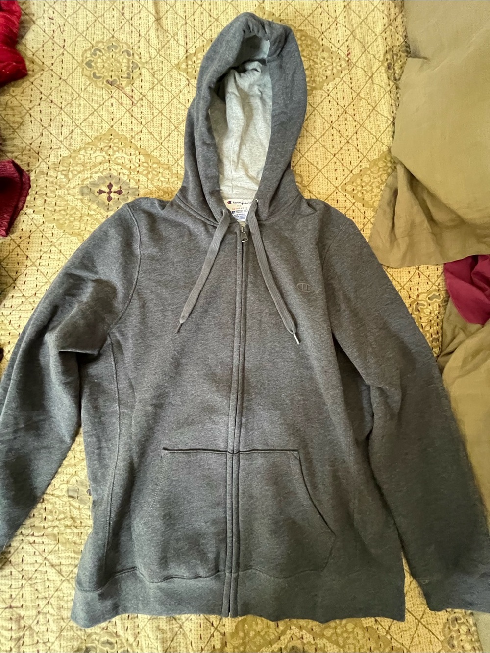 Champion Men's Dark Gray Full-Zip Hoodie Sweatshirt
